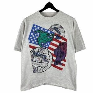 Vintage 90s Mitre World Cup Olympics Volleyball Sport Graphic Shirt Size L
